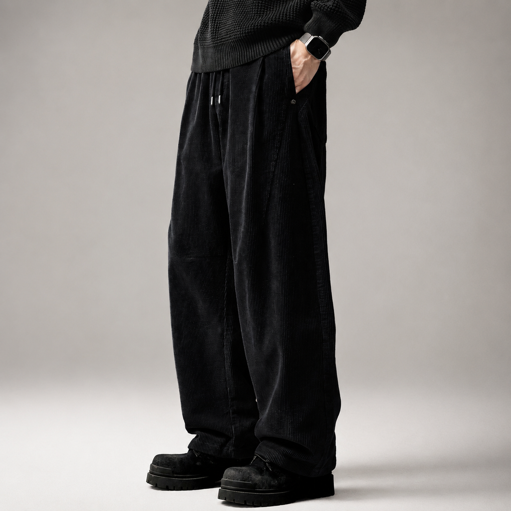 Chester Men’s Relaxed Wide-Leg Corduroy Pants
