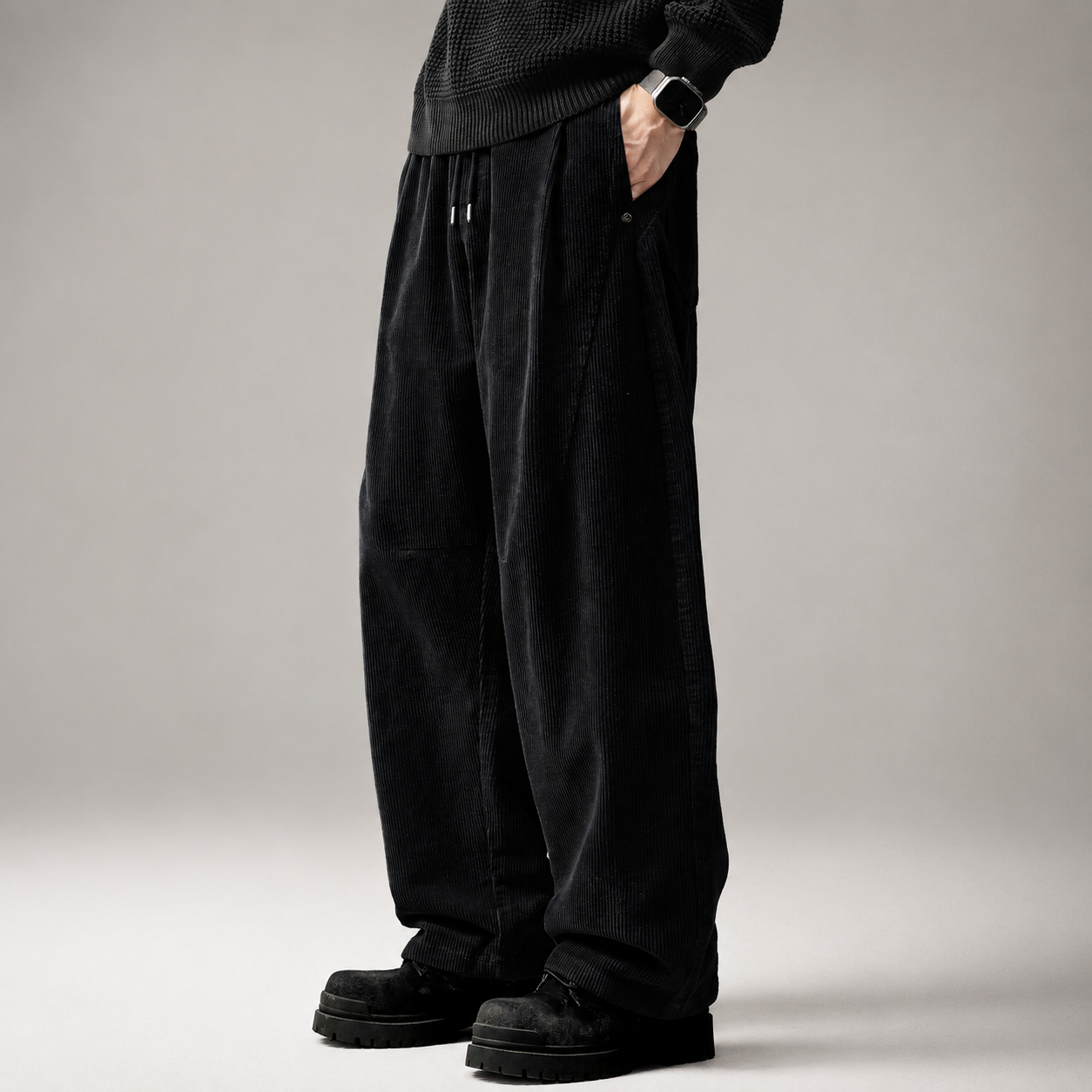 Chester Men’s Relaxed Wide-Leg Corduroy Pants