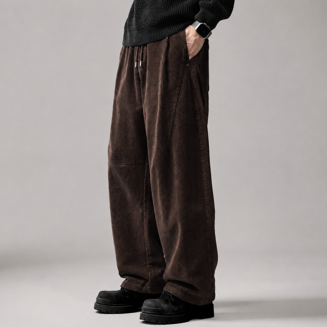 Chester Men’s Relaxed Wide-Leg Corduroy Pants
