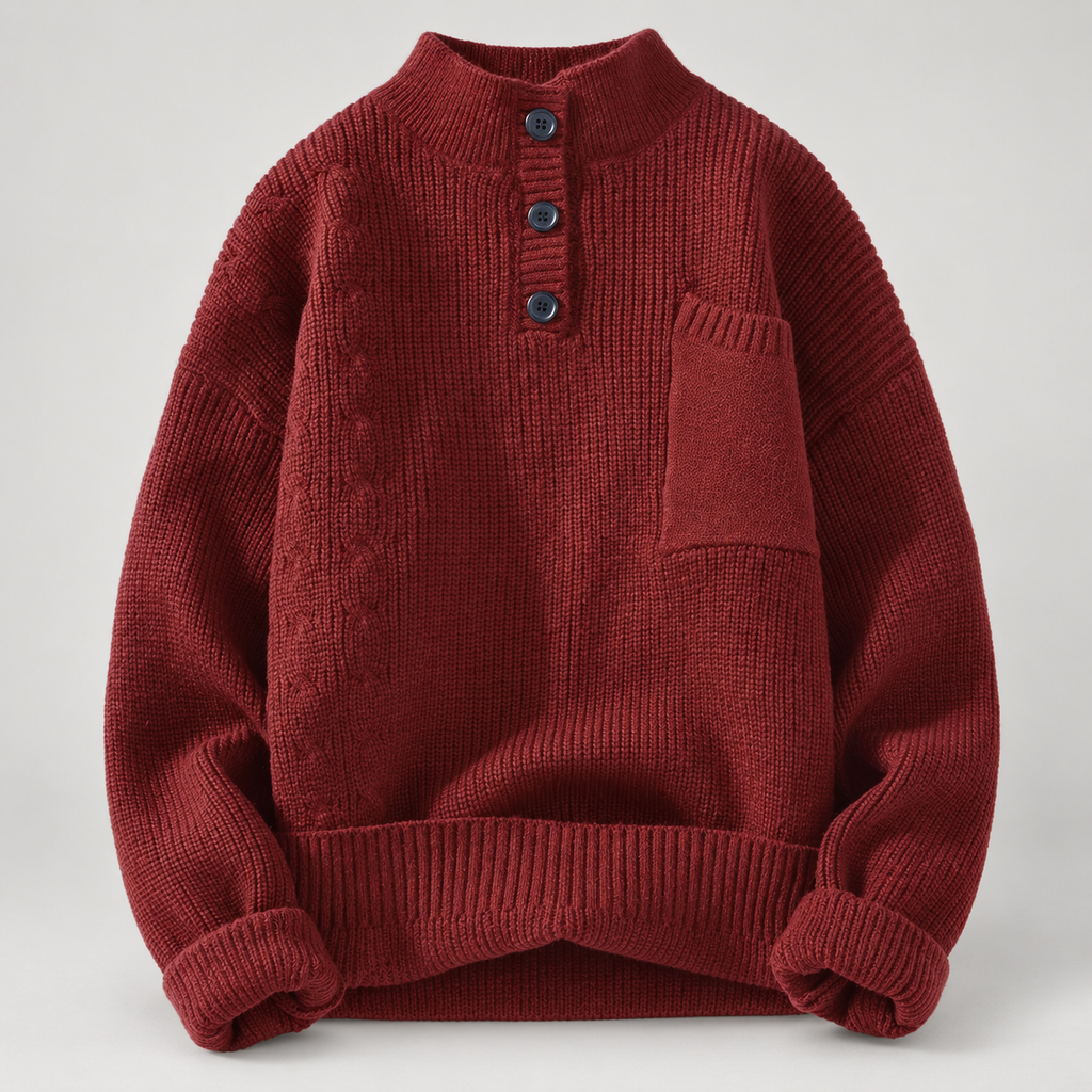 Cillian Men’s Cable-Knit Mock-Neck Sweater
