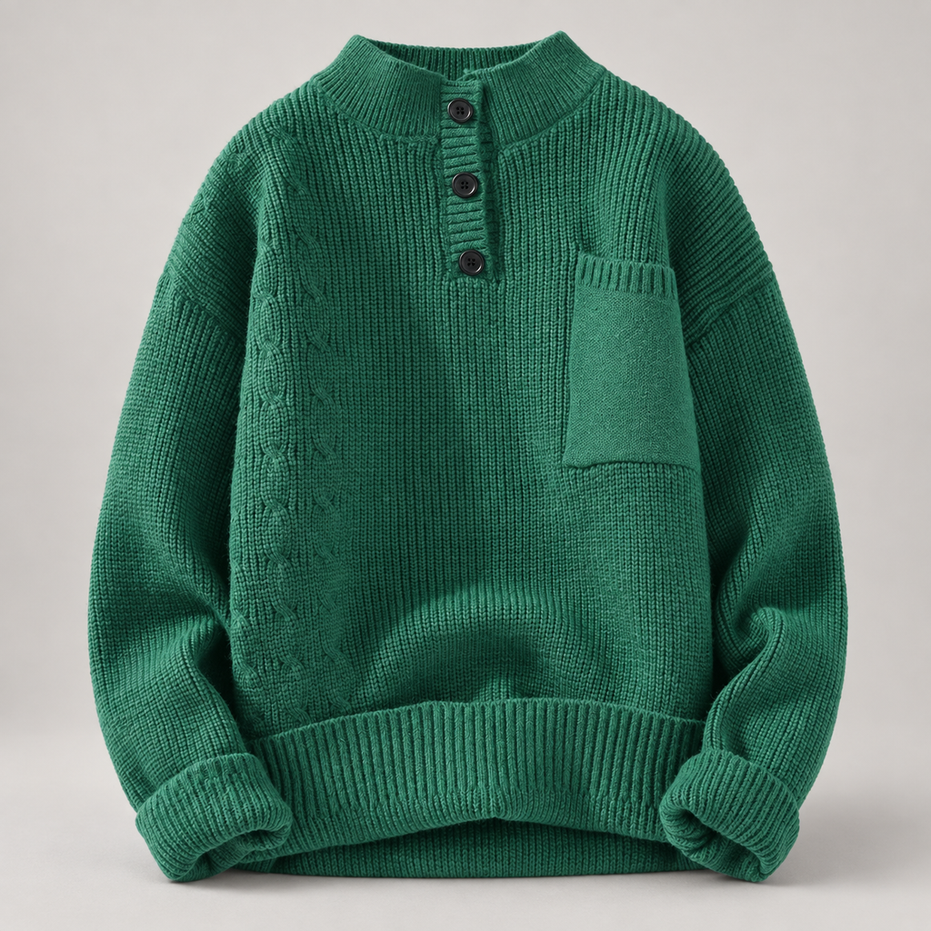 Cillian Men’s Cable-Knit Mock-Neck Sweater