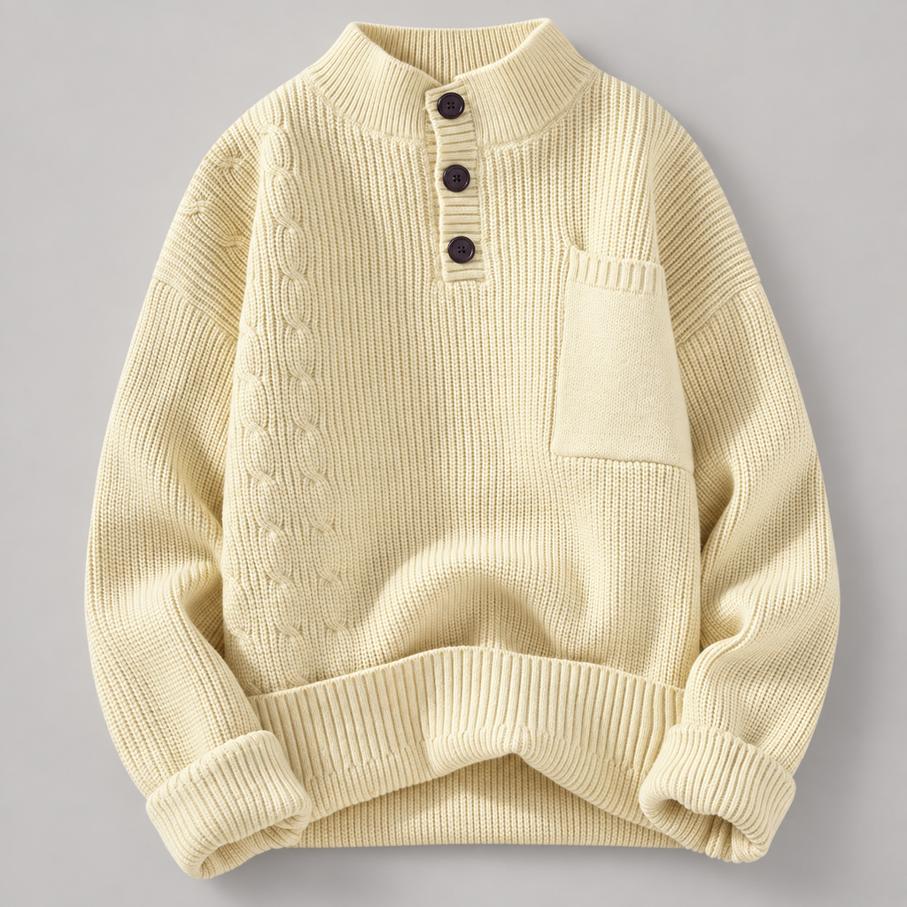 Cillian Men’s Cable-Knit Mock-Neck Sweater