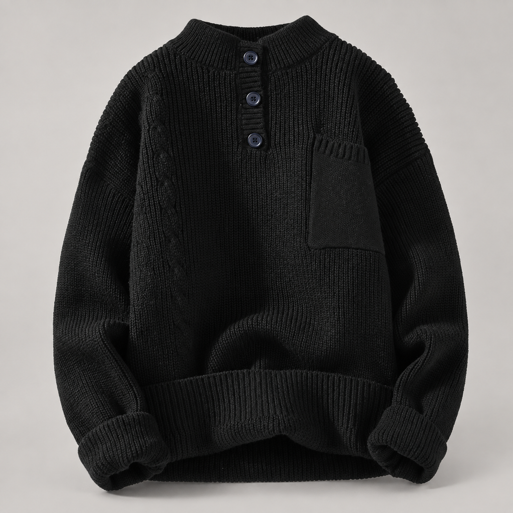 Cillian Men’s Cable-Knit Mock-Neck Sweater