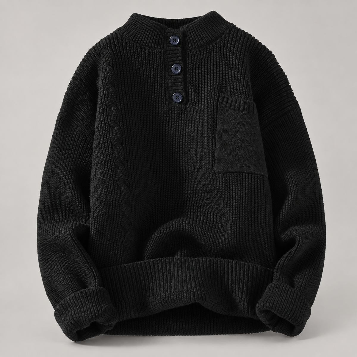 Cillian Men’s Cable-Knit Mock-Neck Sweater
