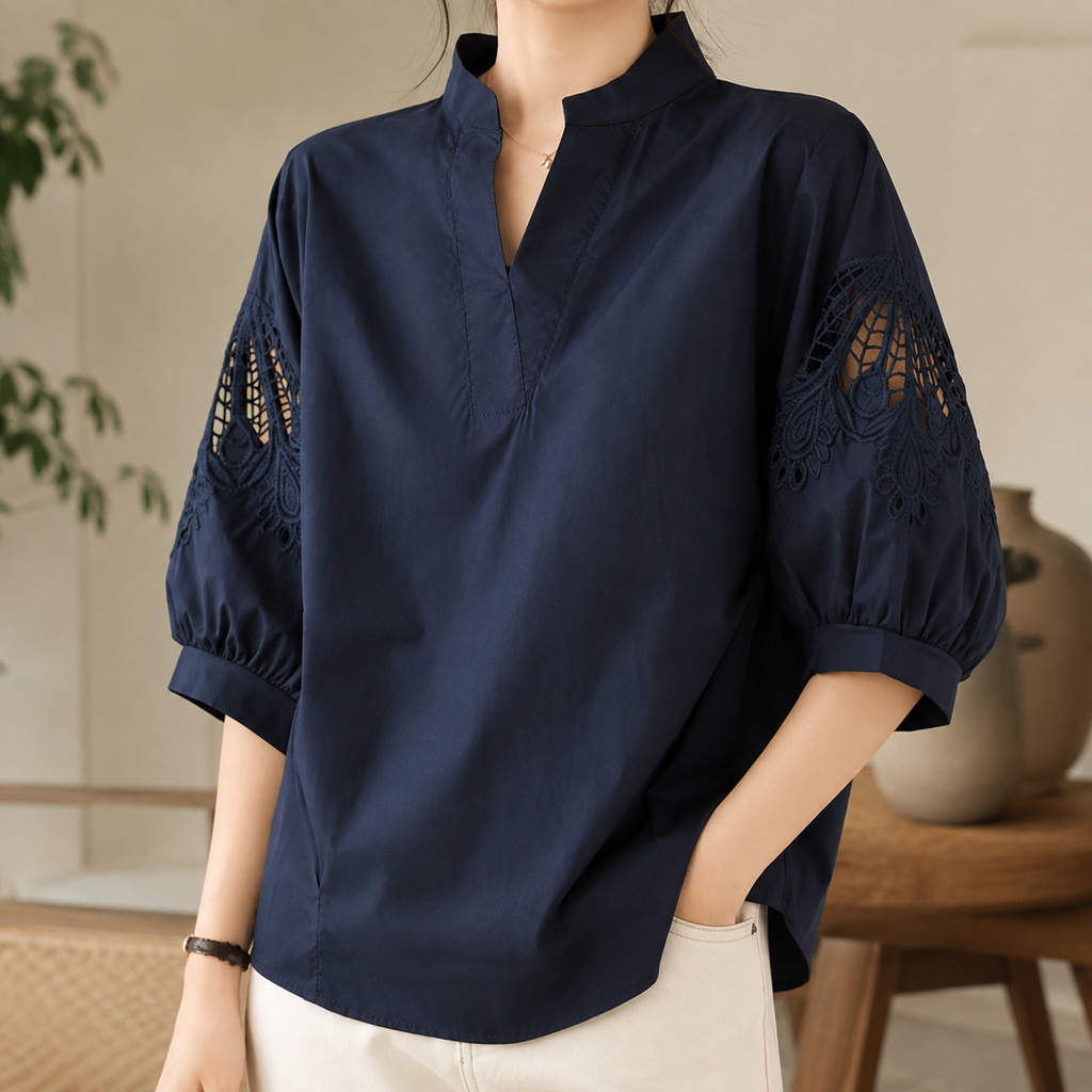 Claire Women’s Floral Linen-Blend Blouse