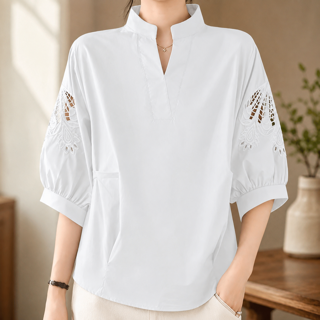 Claire Women’s Floral Linen-Blend Blouse