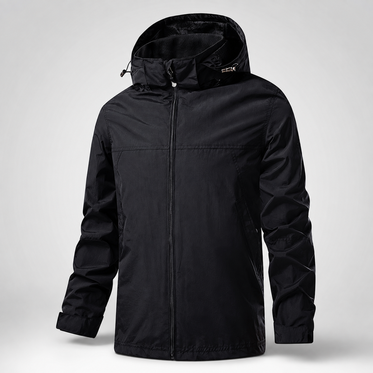 Cole Men's Weather-Resistant Hooded Jacket – Lightweight Windproof Zip Rain Coat
