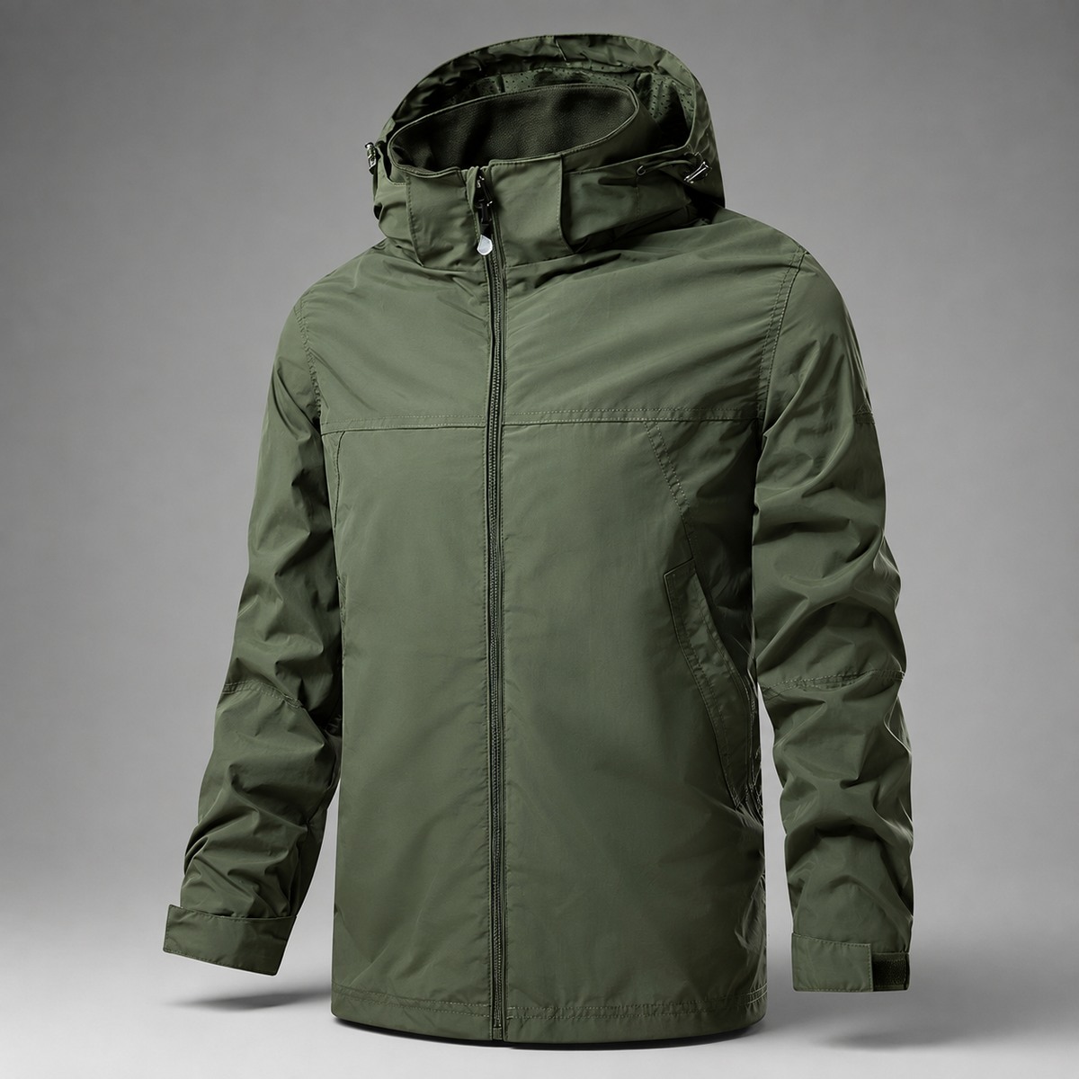 Cole Men's Weather-Resistant Hooded Jacket – Lightweight Windproof Zip Rain Coat
