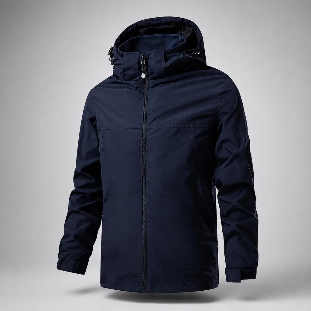 Cole Men's Weather-Resistant Hooded Jacket – Lightweight Windproof Zip Rain Coat