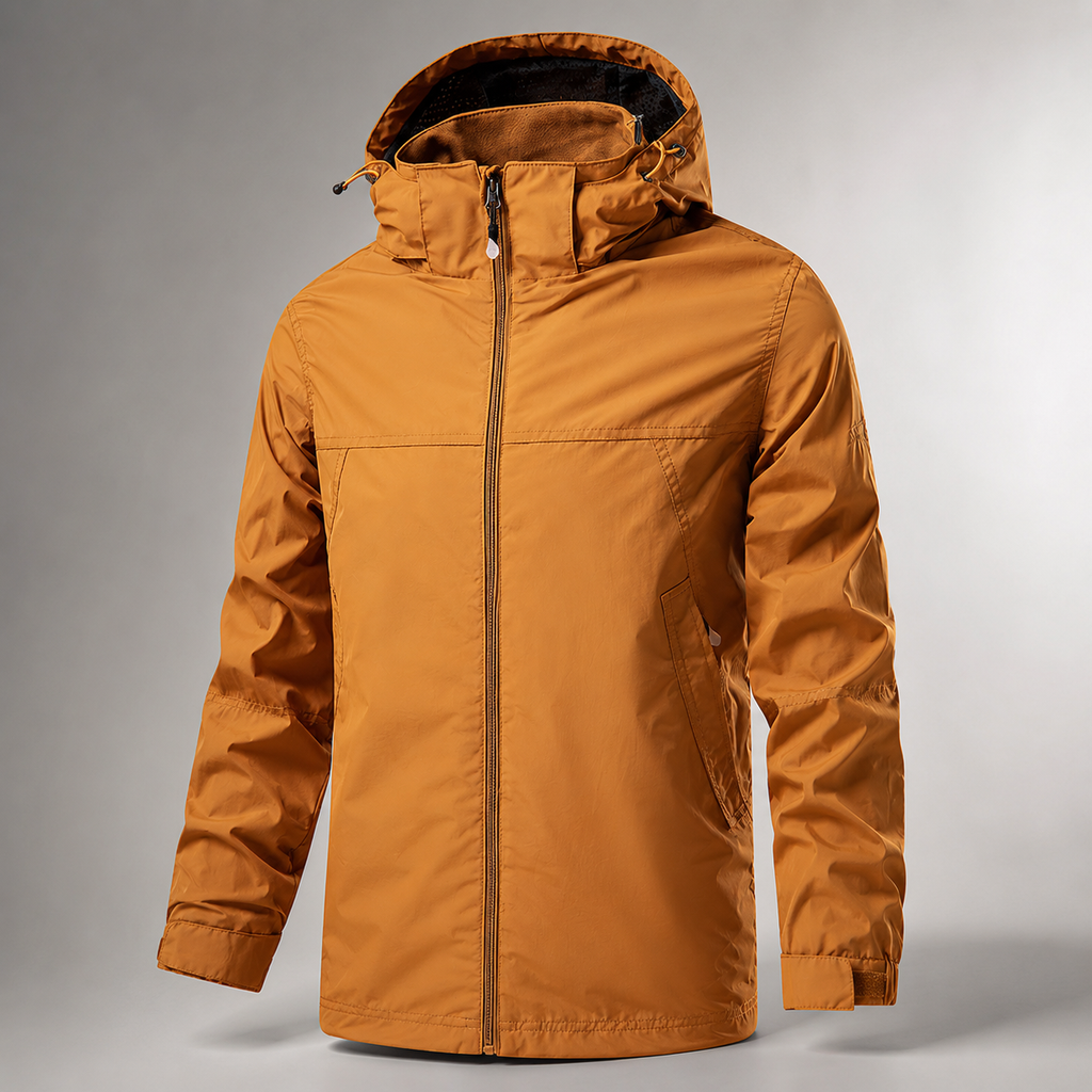 Cole Men's Weather-Resistant Hooded Jacket – Lightweight Windproof Zip Rain Coat
