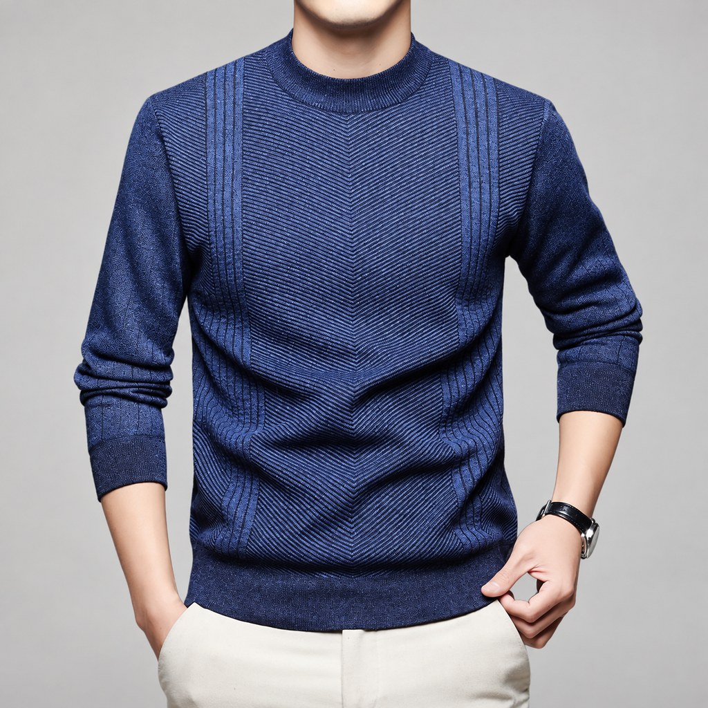 Coleman Men’s Chevron-Textured Mock-Neck Sweater