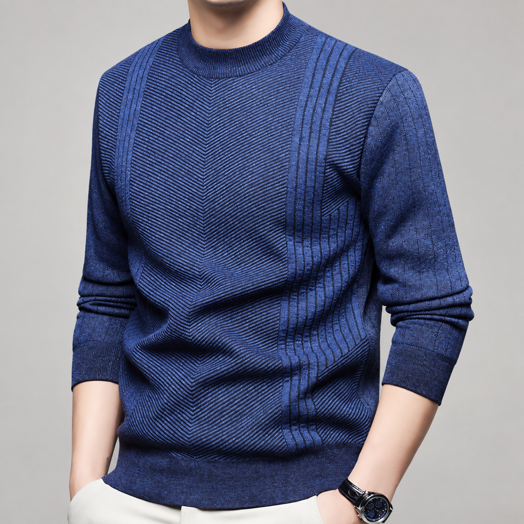 Coleman Men’s Chevron-Textured Mock-Neck Sweater