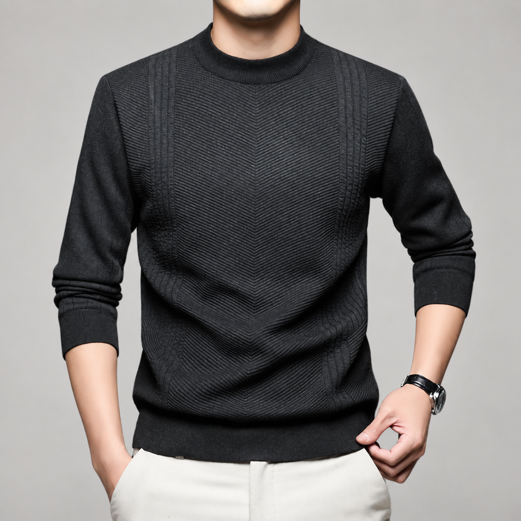 Coleman Men’s Chevron-Textured Mock-Neck Sweater