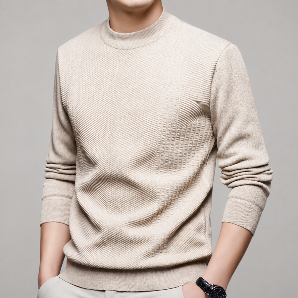 Coleman Men’s Chevron-Textured Mock-Neck Sweater