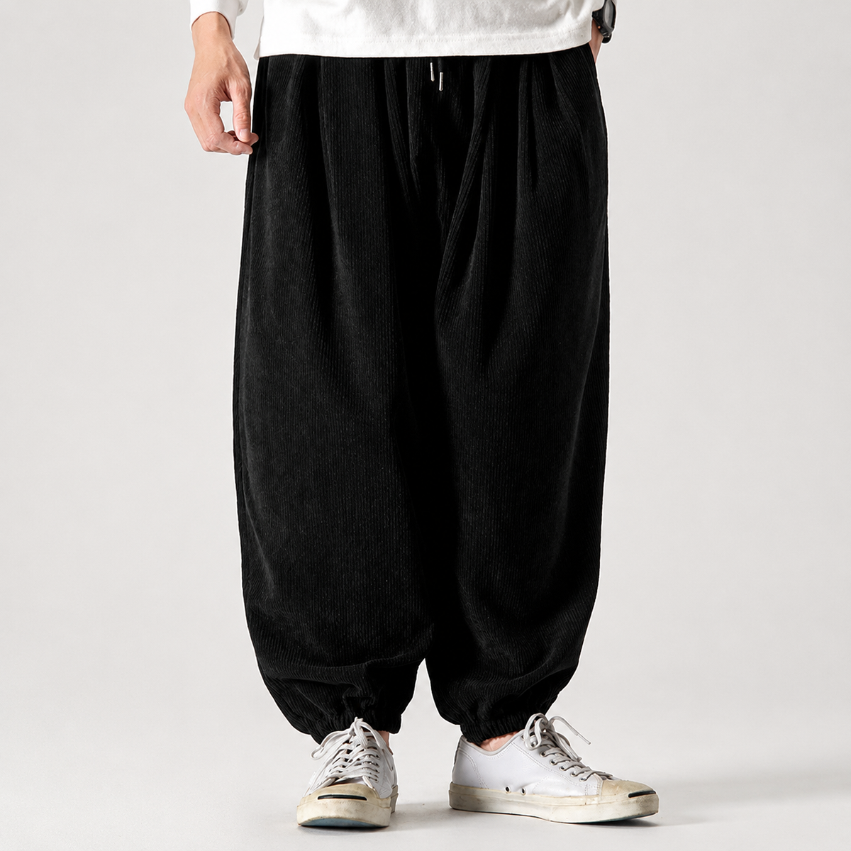 Colton Men's Corduroy Sweatpants – Relaxed Fit Ribbed Velvet Lounge Pants