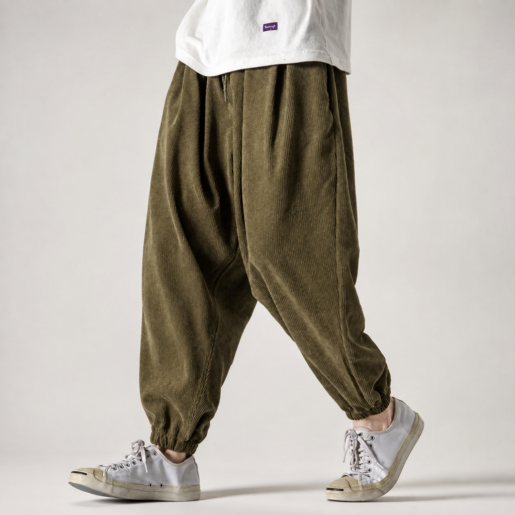 Colton Men's Corduroy Sweatpants – Relaxed Fit Ribbed Velvet Lounge Pants