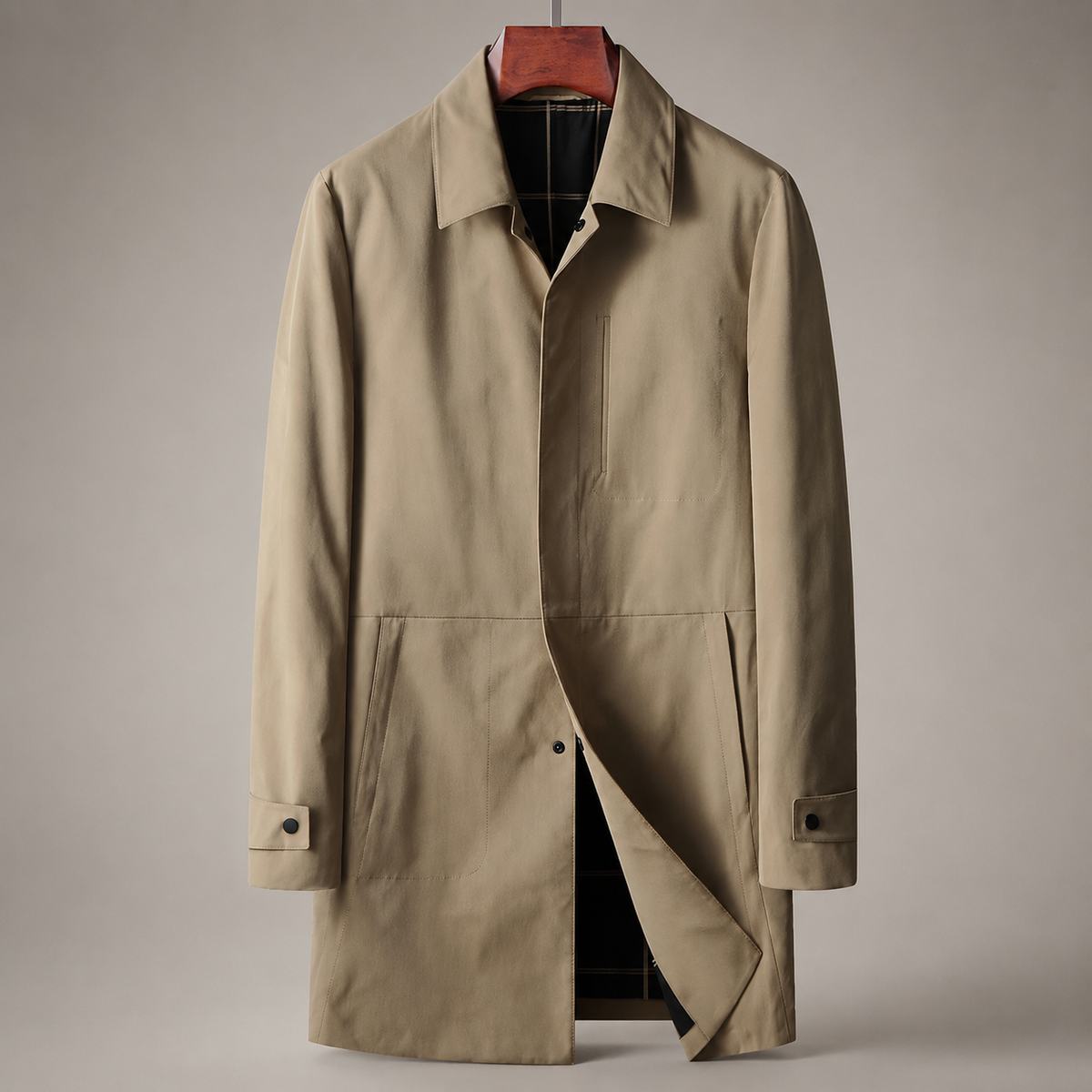 Colton Button Front Mid-Length Car Coat