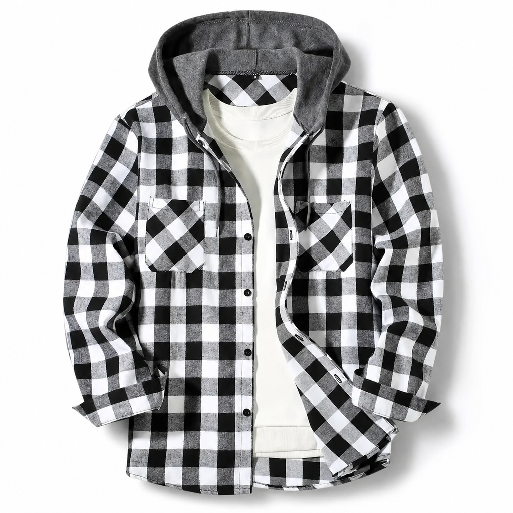 Colton Plaid Hooded Flannel Shirt Jacket