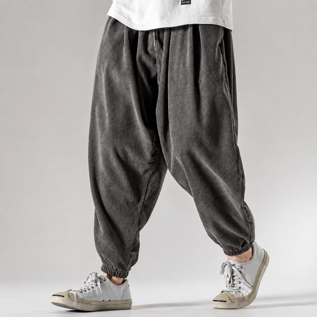 Colton Men's Corduroy Sweatpants – Relaxed Fit Ribbed Velvet Lounge Pants