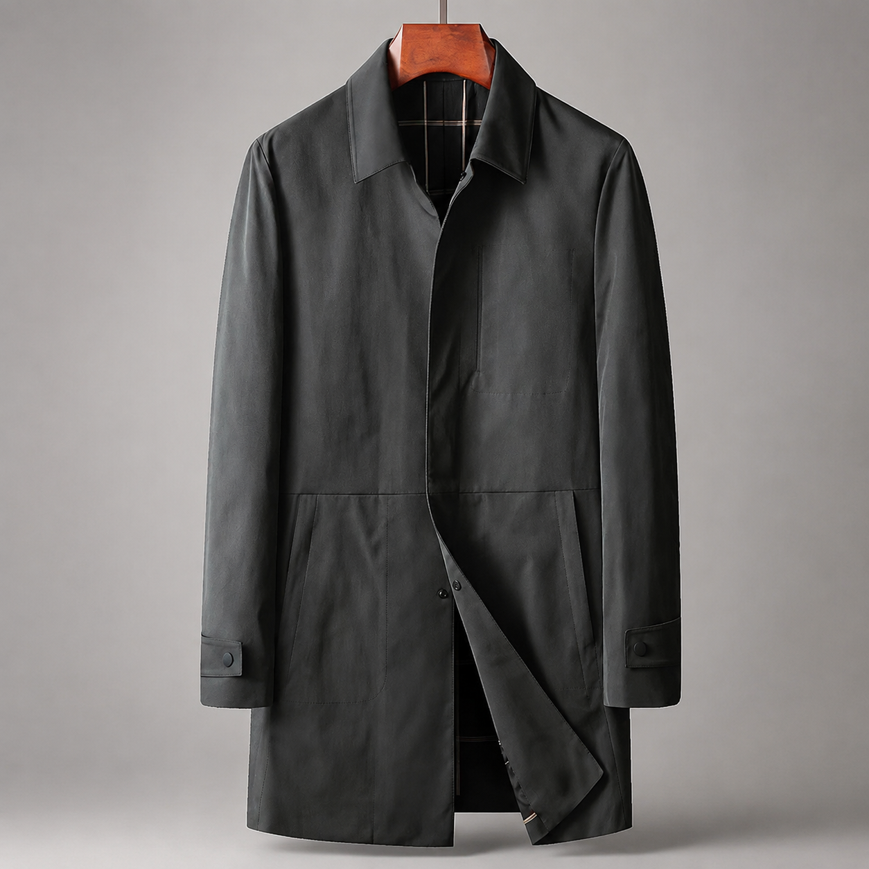 Colton Button Front Mid-Length Car Coat