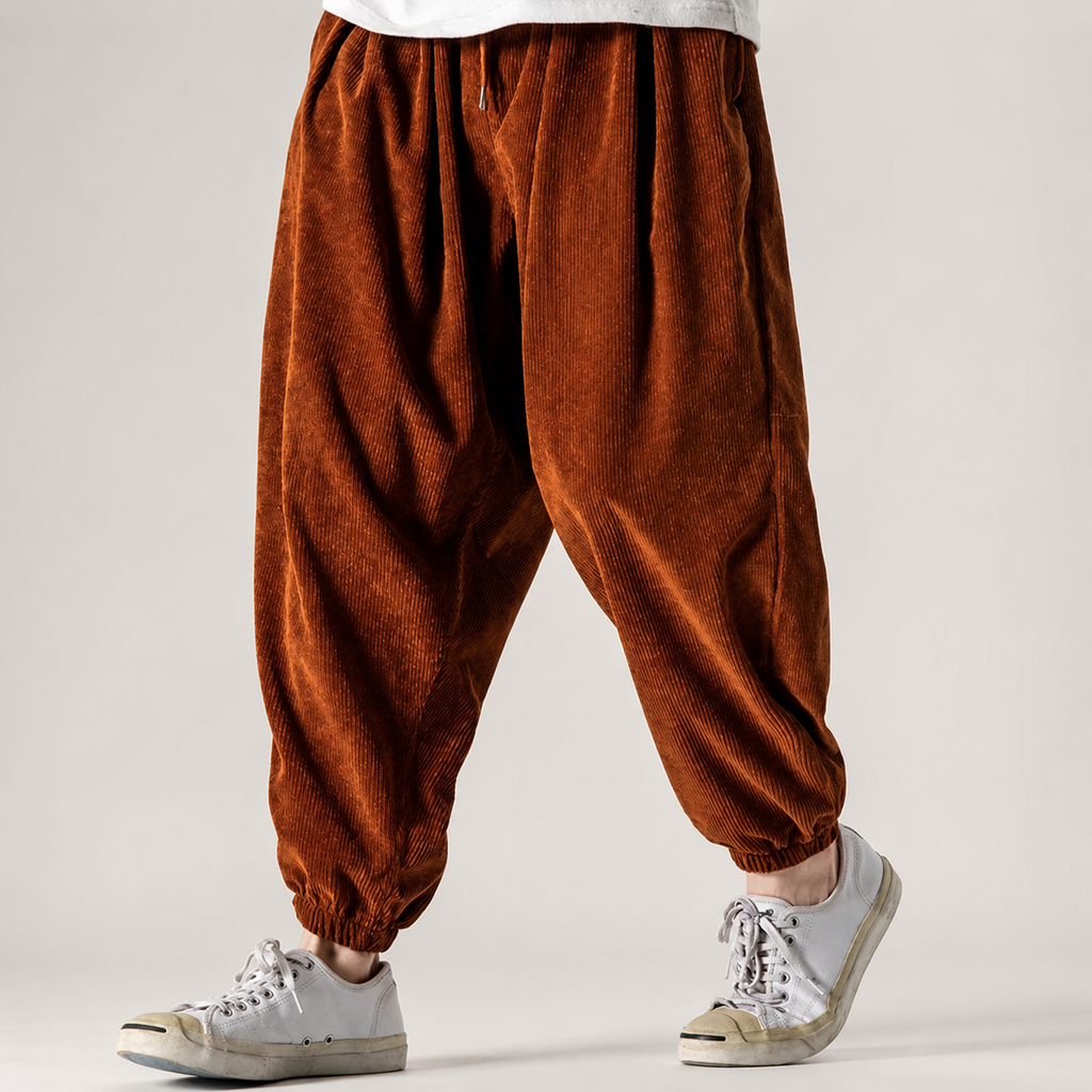 Colton Men's Corduroy Sweatpants – Relaxed Fit Ribbed Velvet Lounge Pants