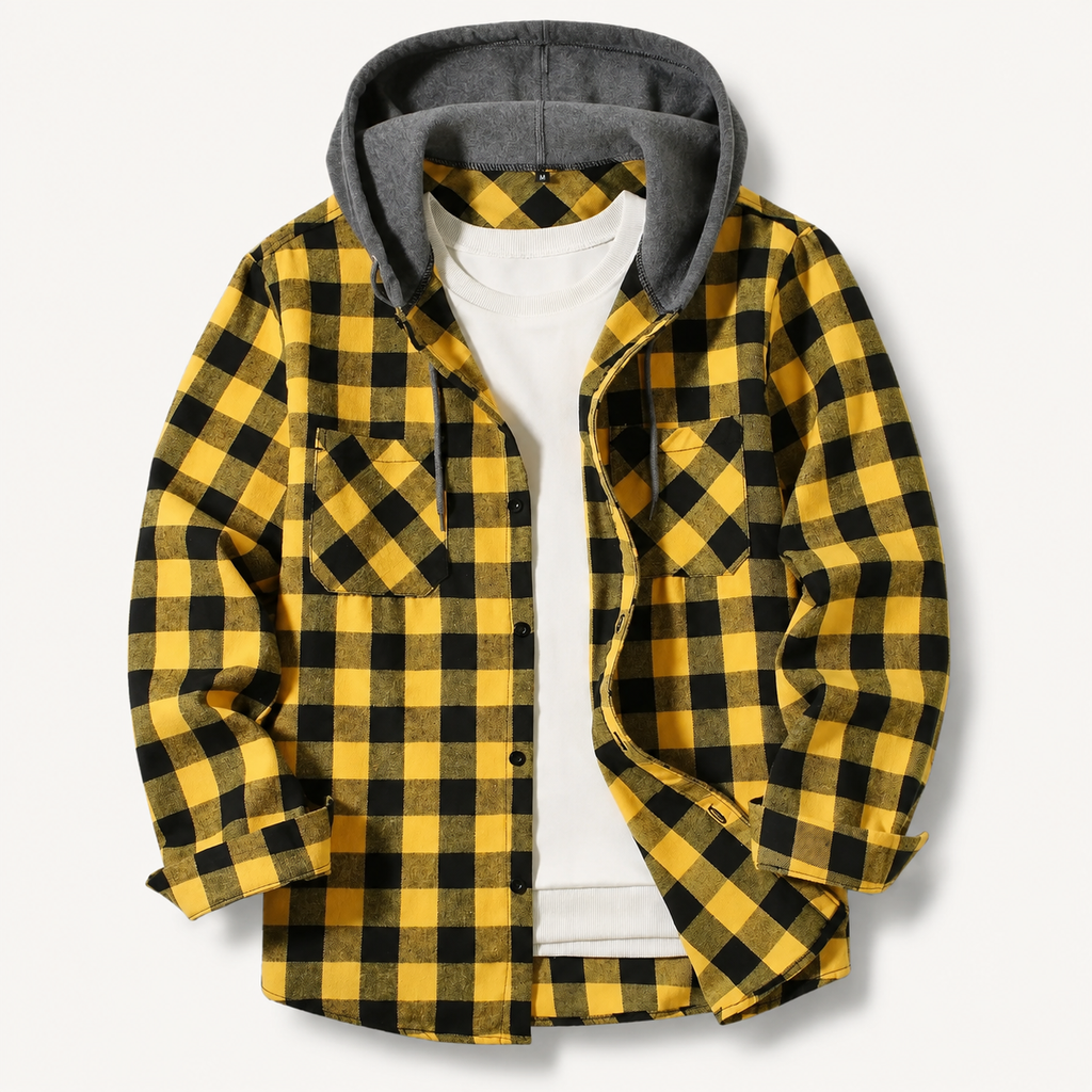Colton Plaid Hooded Flannel Shirt Jacket