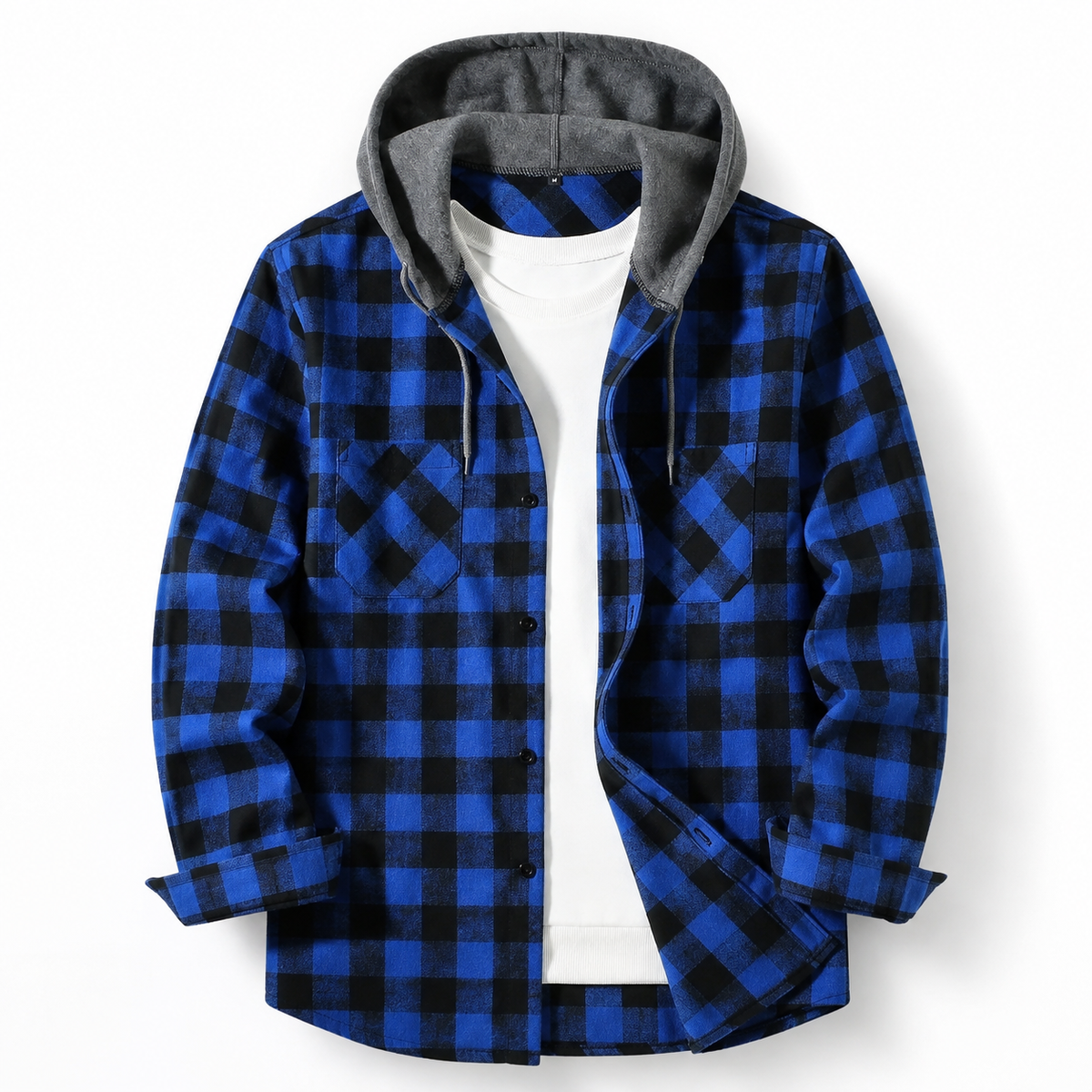 Colton Plaid Hooded Flannel Shirt Jacket
