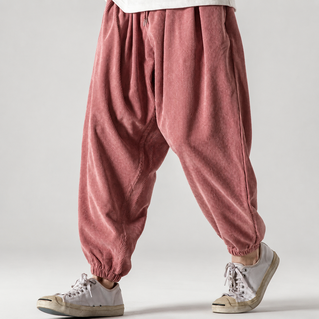 Colton Men's Corduroy Sweatpants – Relaxed Fit Ribbed Velvet Lounge Pants