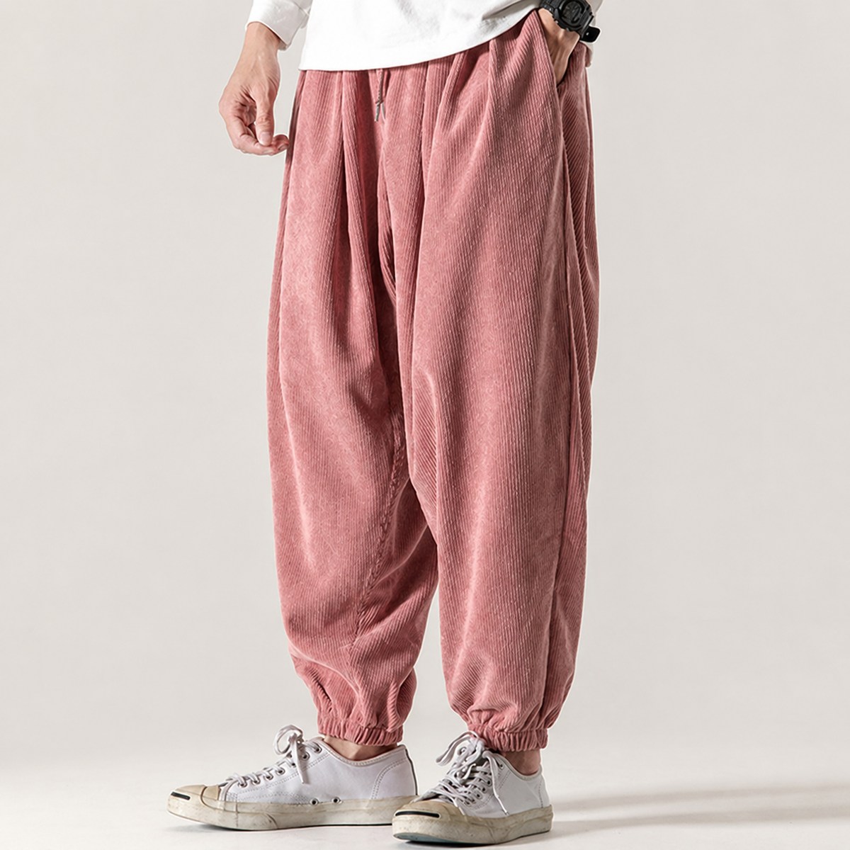 Colton Men's Corduroy Sweatpants – Relaxed Fit Ribbed Velvet Lounge Pants