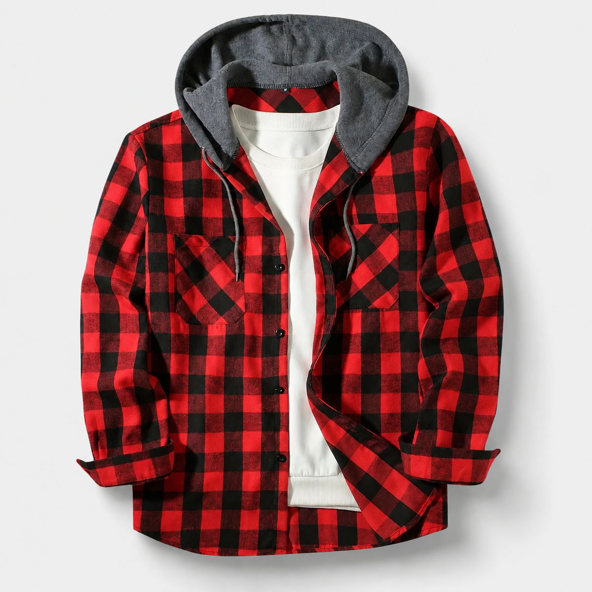 Colton Plaid Hooded Flannel Shirt Jacket