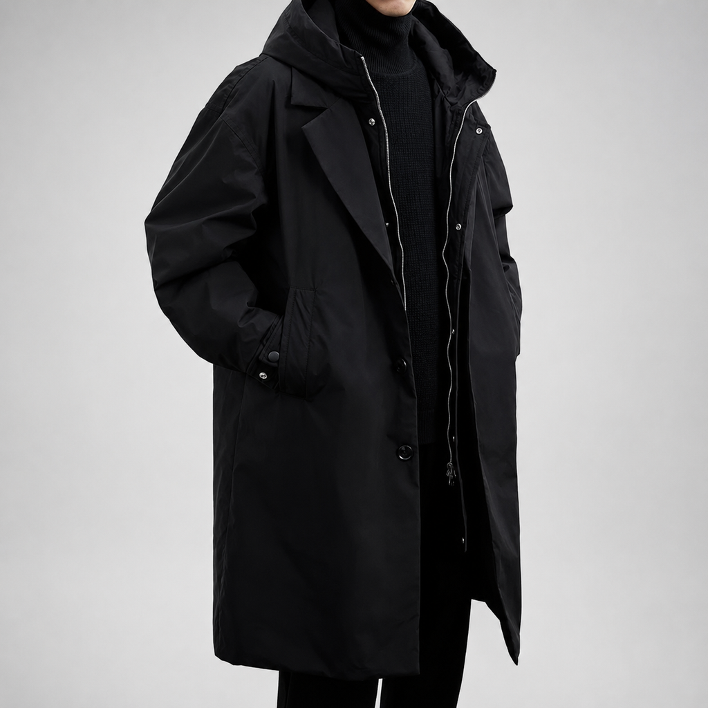 Connor Men’s Lightweight Water - Resistant Hooded Overcoat Jacket