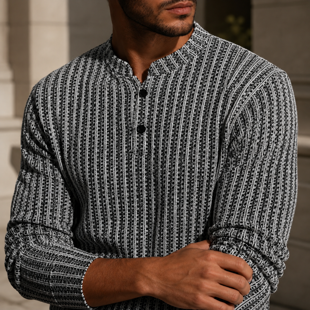 Connor Textured Knit Henley Shirt