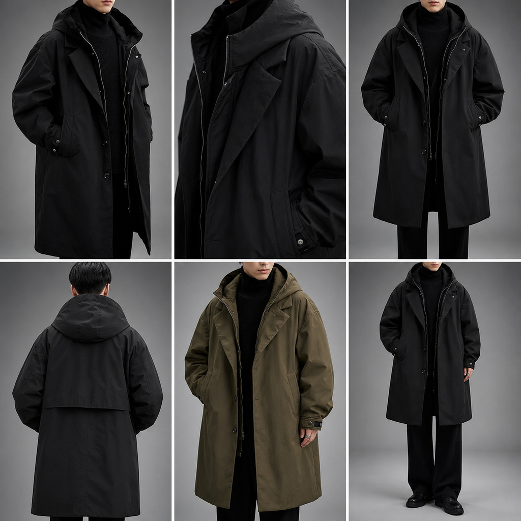 Connor Men’s Lightweight Water - Resistant Hooded Overcoat Jacket