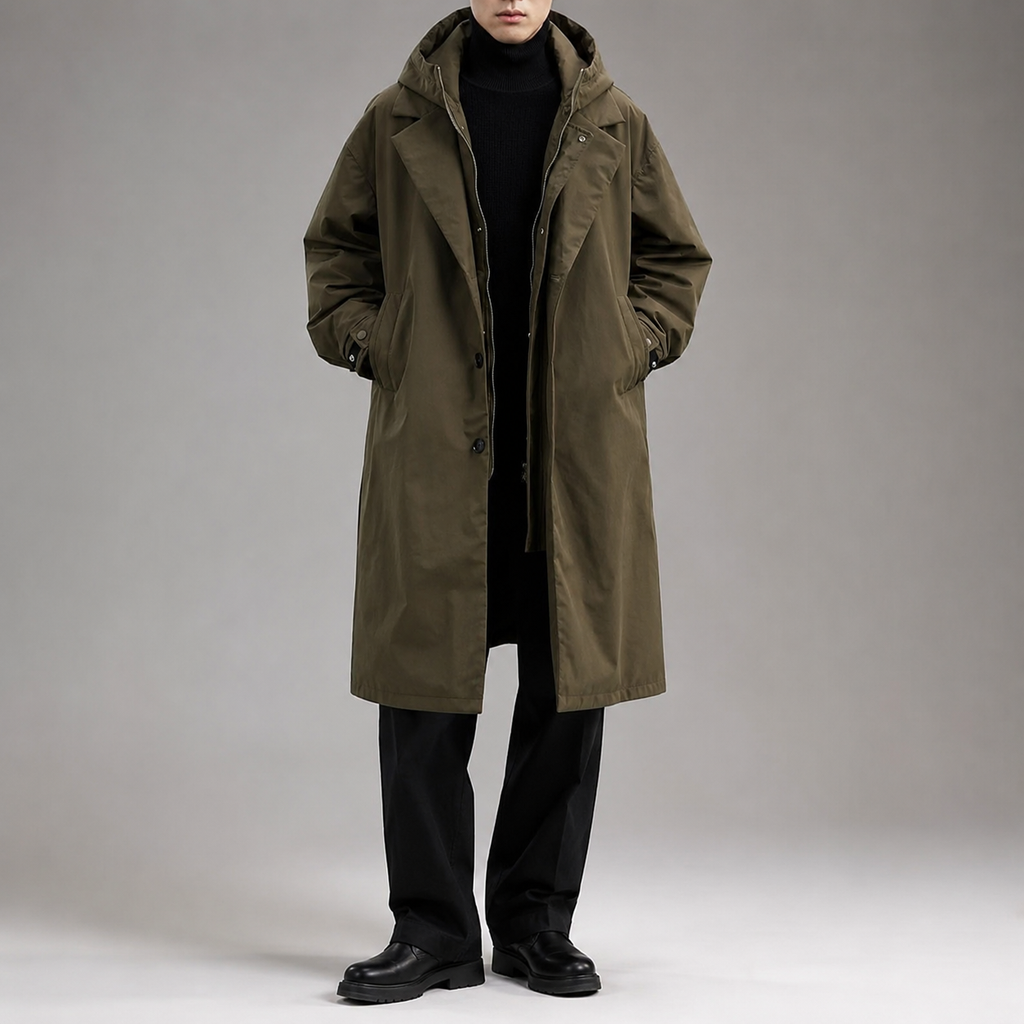 Connor Men’s Lightweight Water - Resistant Hooded Overcoat Jacket