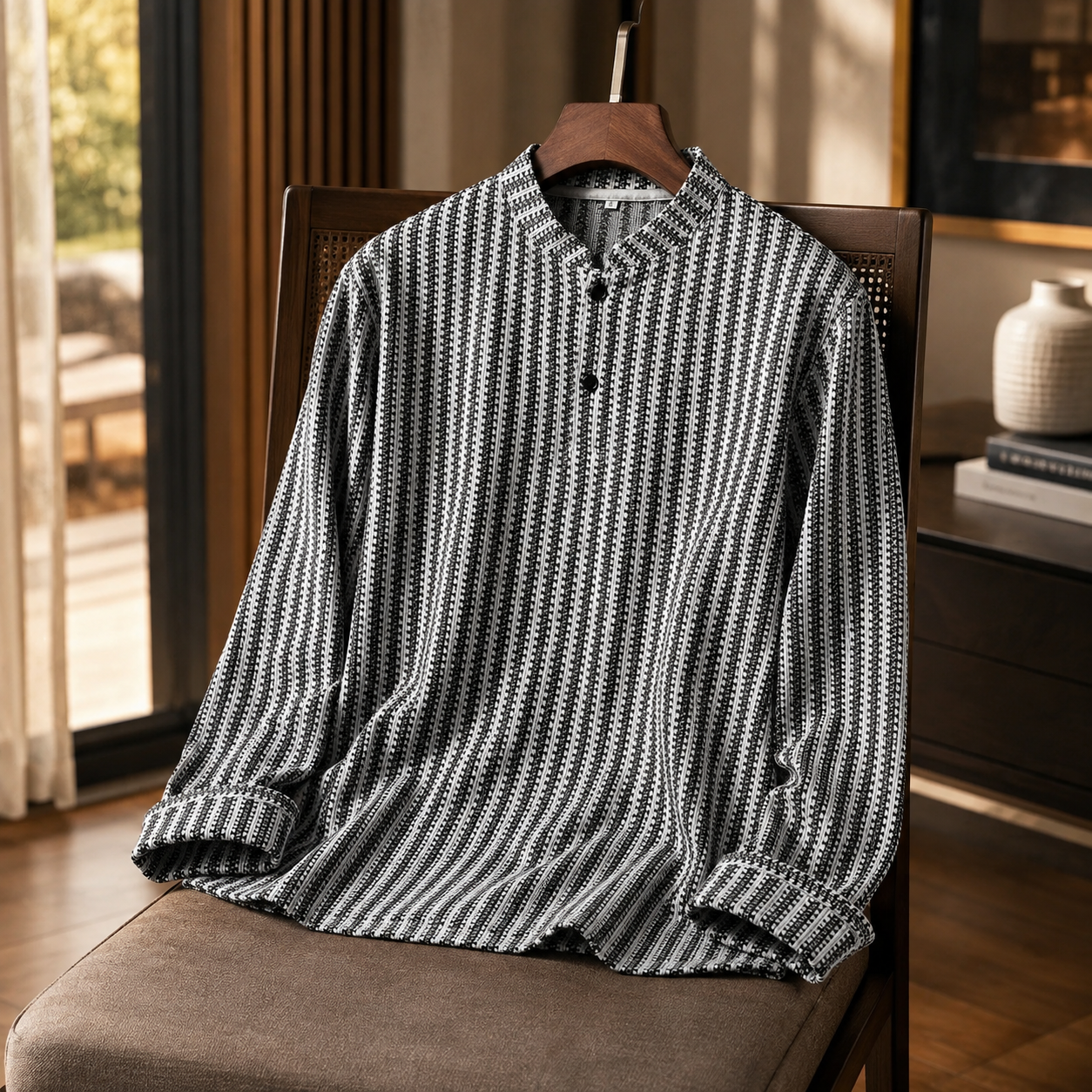 Connor Textured Knit Henley Shirt