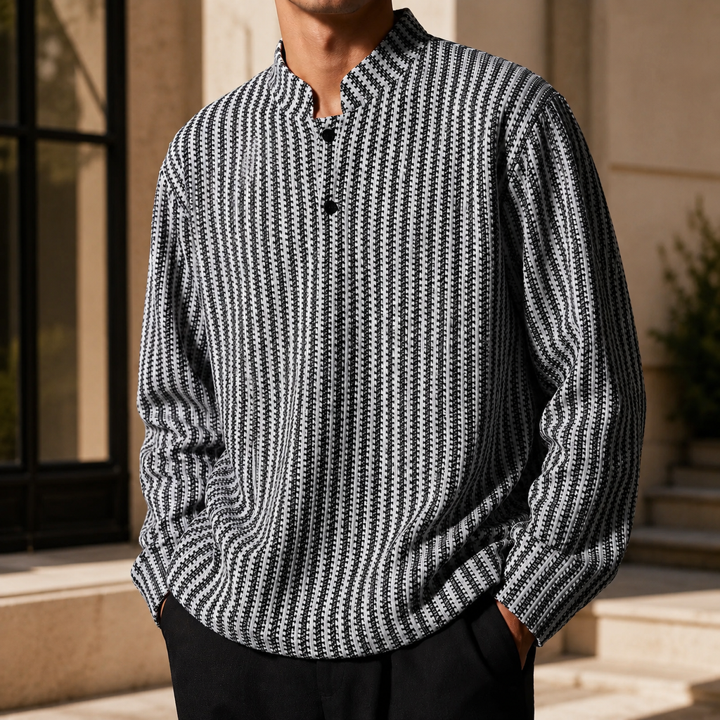 Connor Textured Knit Henley Shirt