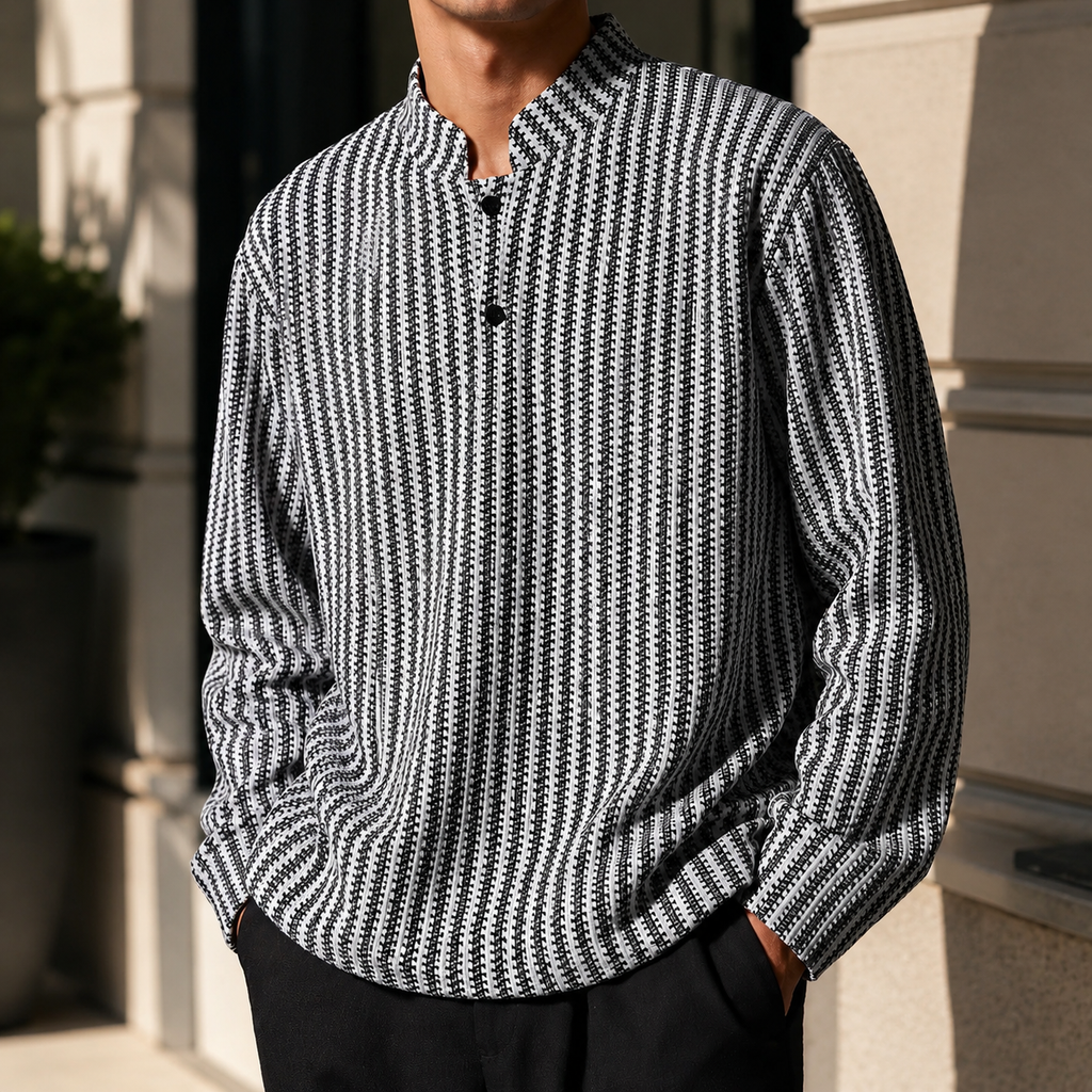 Connor Textured Knit Henley Shirt
