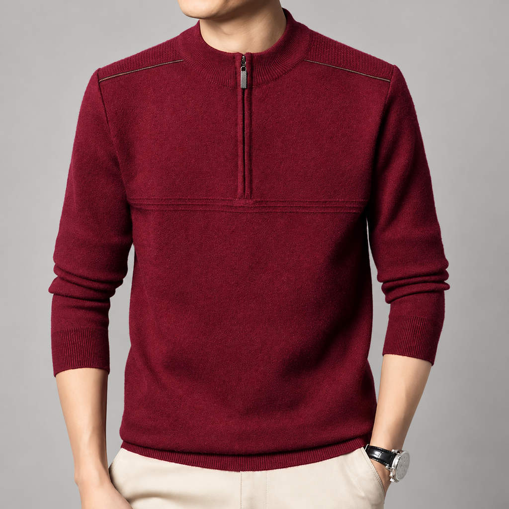 Corbin Men’s Textured Quarter-Zip Mock Neck Sweater