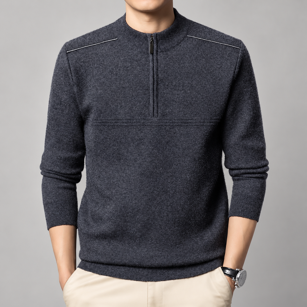 Corbin Men’s Textured Quarter-Zip Mock Neck Sweater