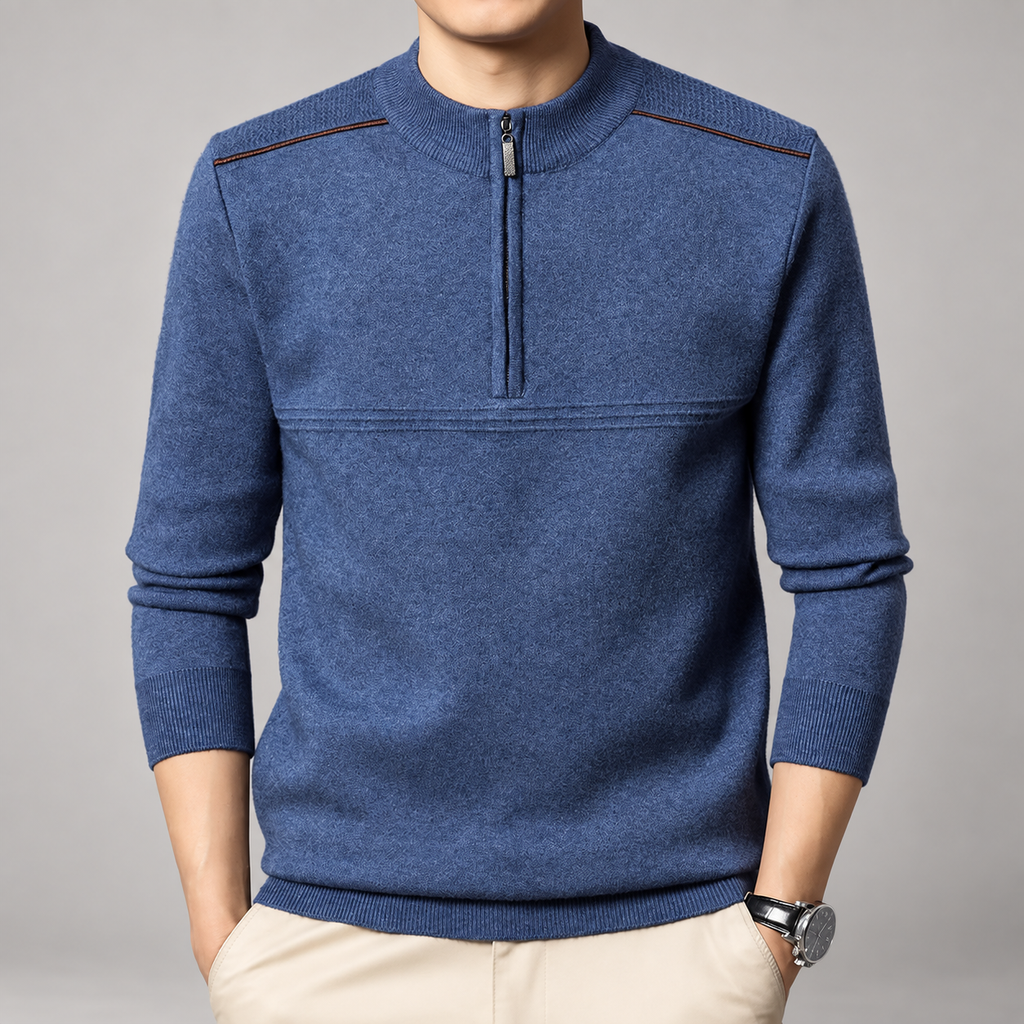 Corbin Men’s Textured Quarter-Zip Mock Neck Sweater