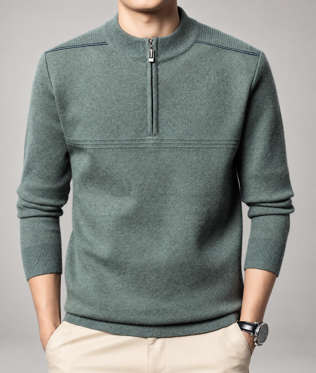 Corbin Men’s Textured Quarter-Zip Mock Neck Sweater