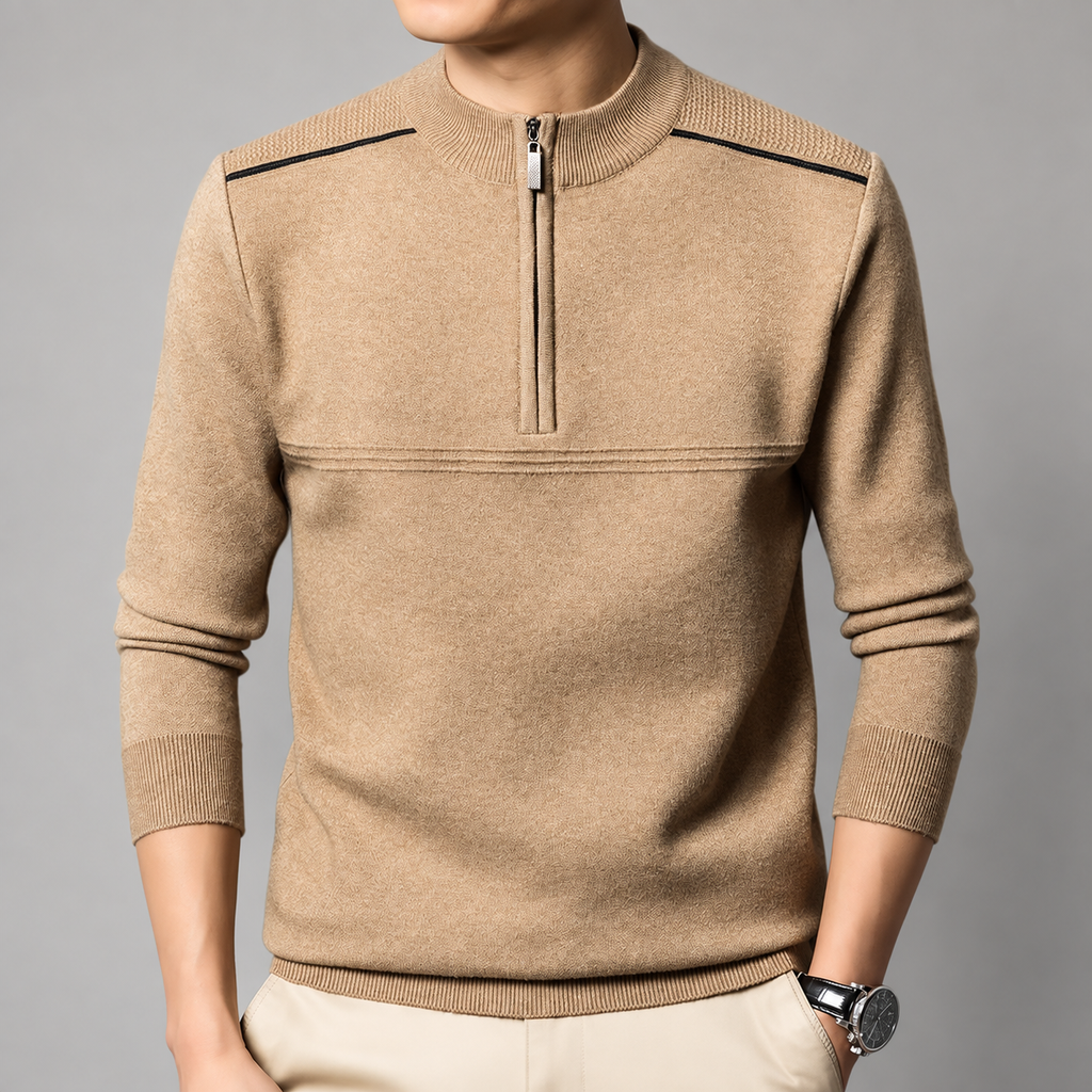 Corbin Men’s Textured Quarter-Zip Mock Neck Sweater