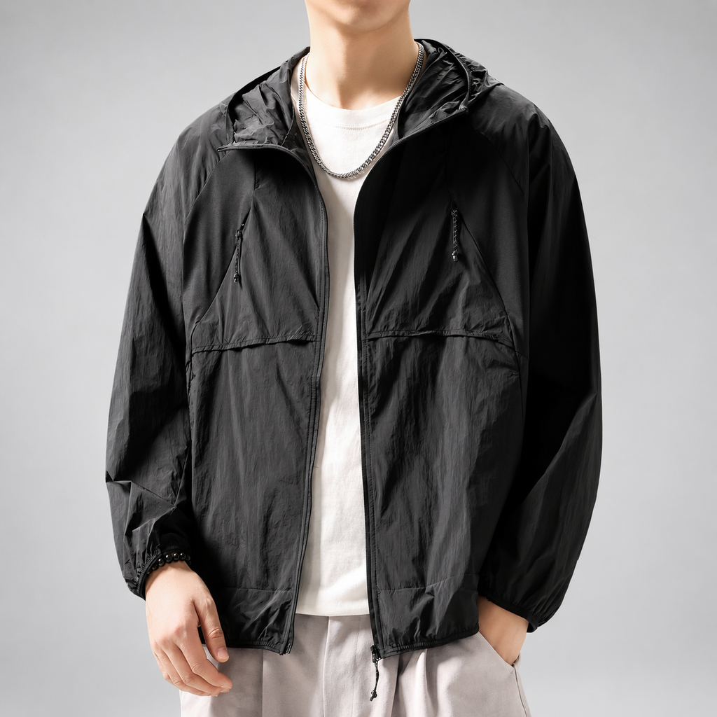 Adelmo Men's Relaxed Hooded Jacket with Zippered Pockets