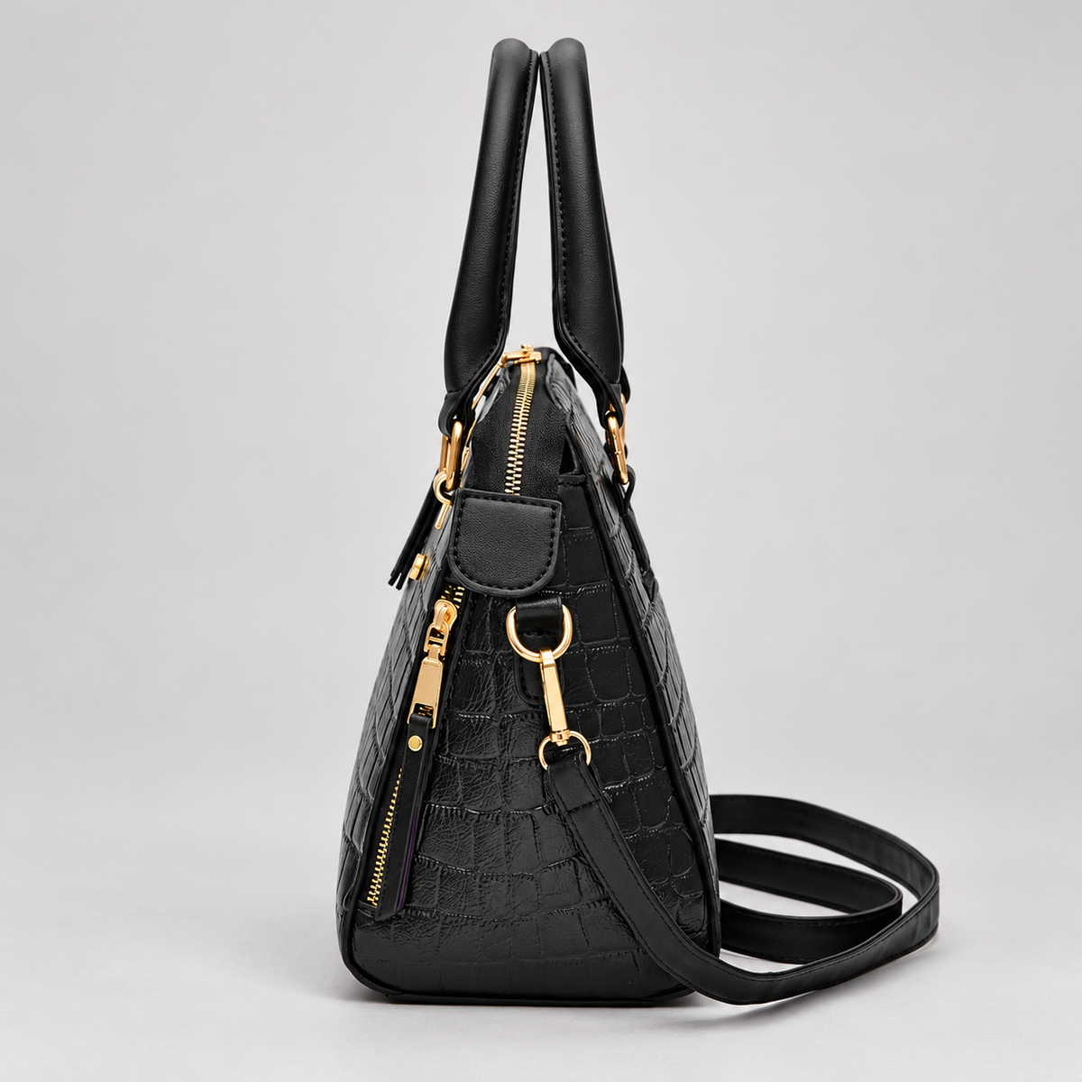 Marinelle Women’s Textured Top Handle Handbag with Shoulder Strap