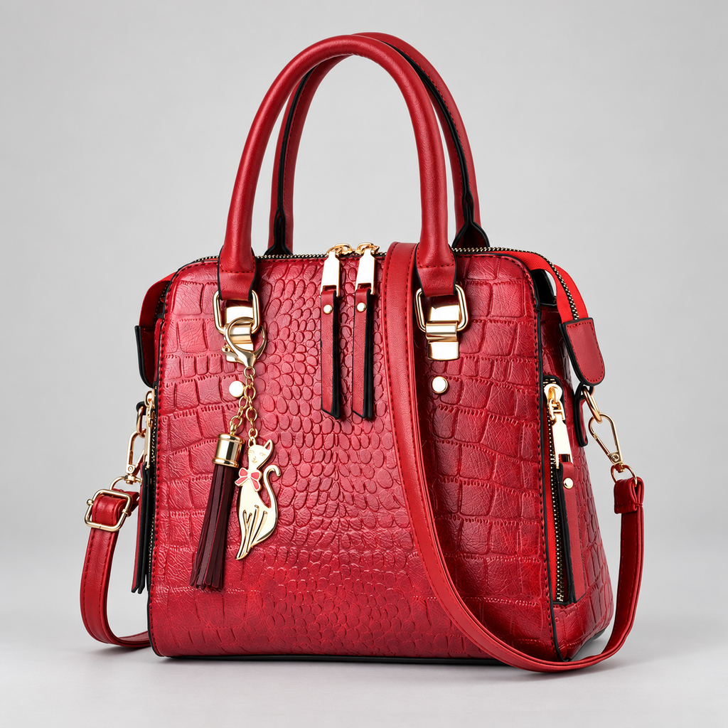 Marinelle Women’s Textured Top Handle Handbag with Shoulder Strap