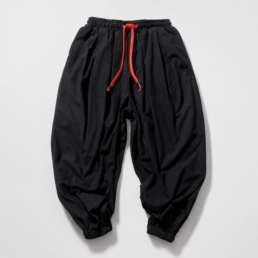 Damian Men's Linen Cotton Jogger Pants – Lightweight Drawstring Casual Trousers