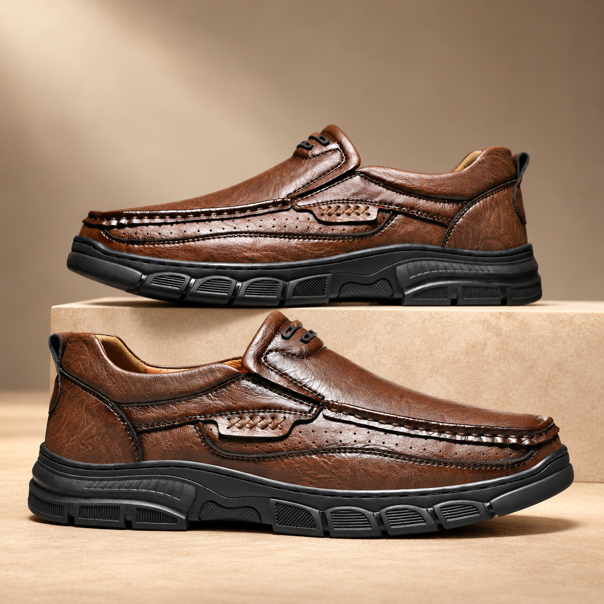 Daniel Men’s Moc Toe Slip-On Shoes with Chunky Sole