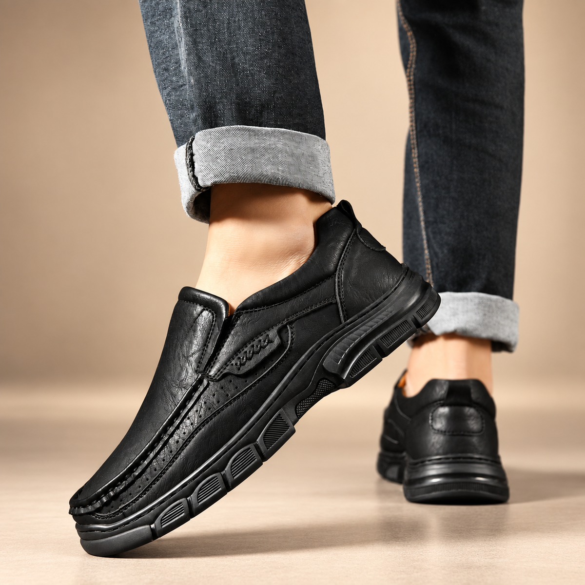 Daniel Men’s Moc Toe Slip-On Shoes with Chunky Sole