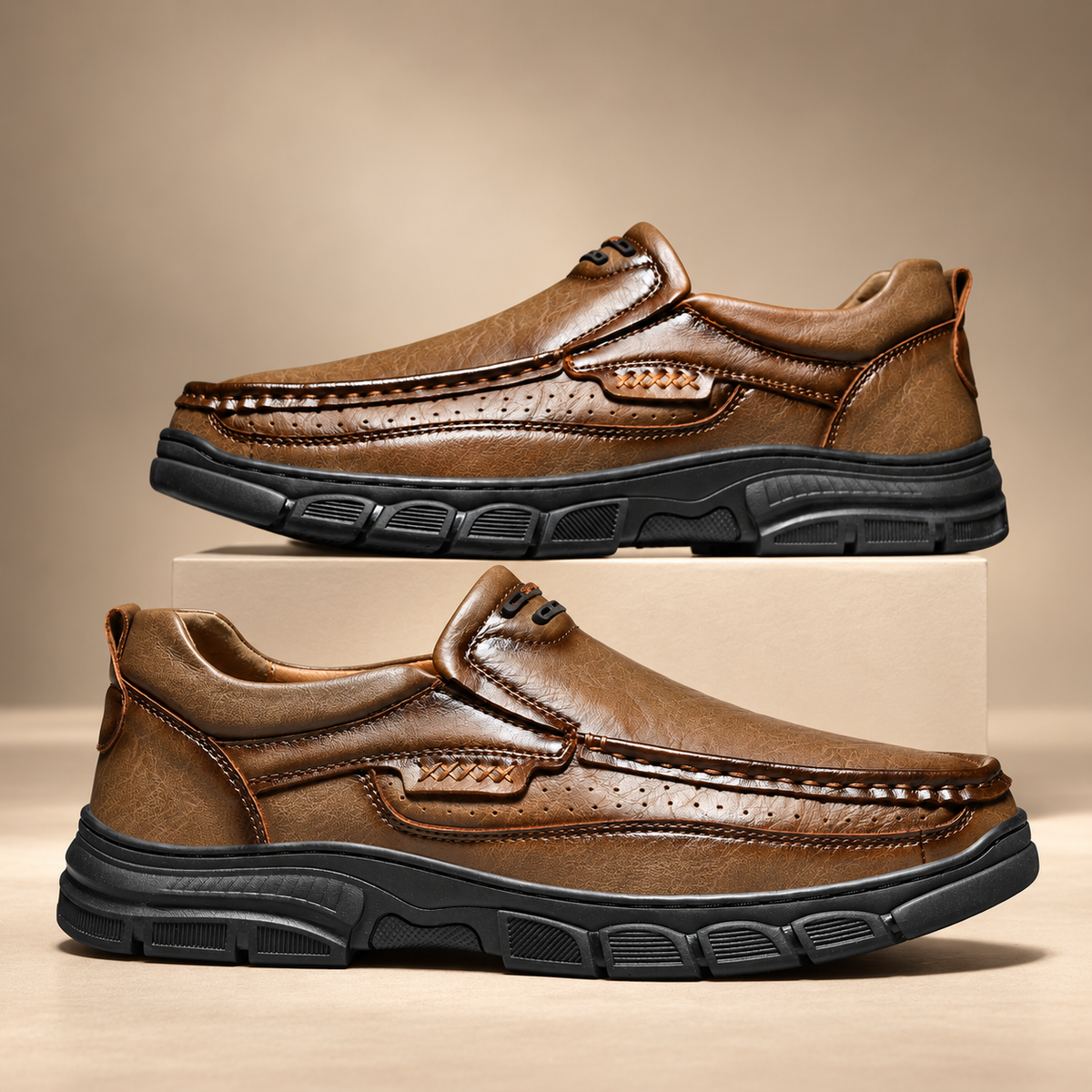 Daniel Men’s Moc Toe Slip-On Shoes with Chunky Sole
