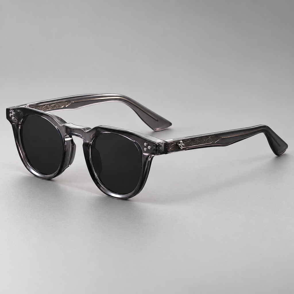 Dante Unisex Retro Round Rivet Sunglasses